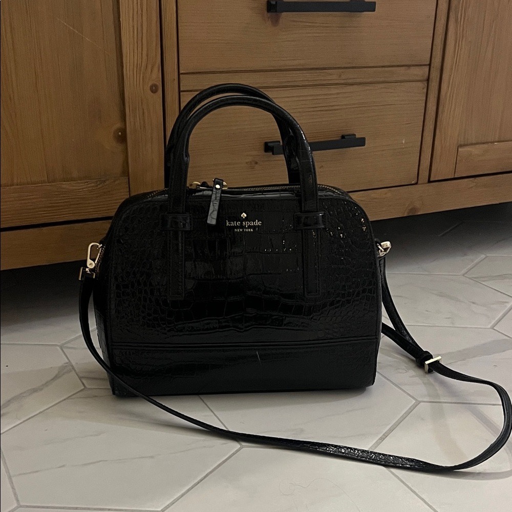 Kate Spade Glossy Black Satchel